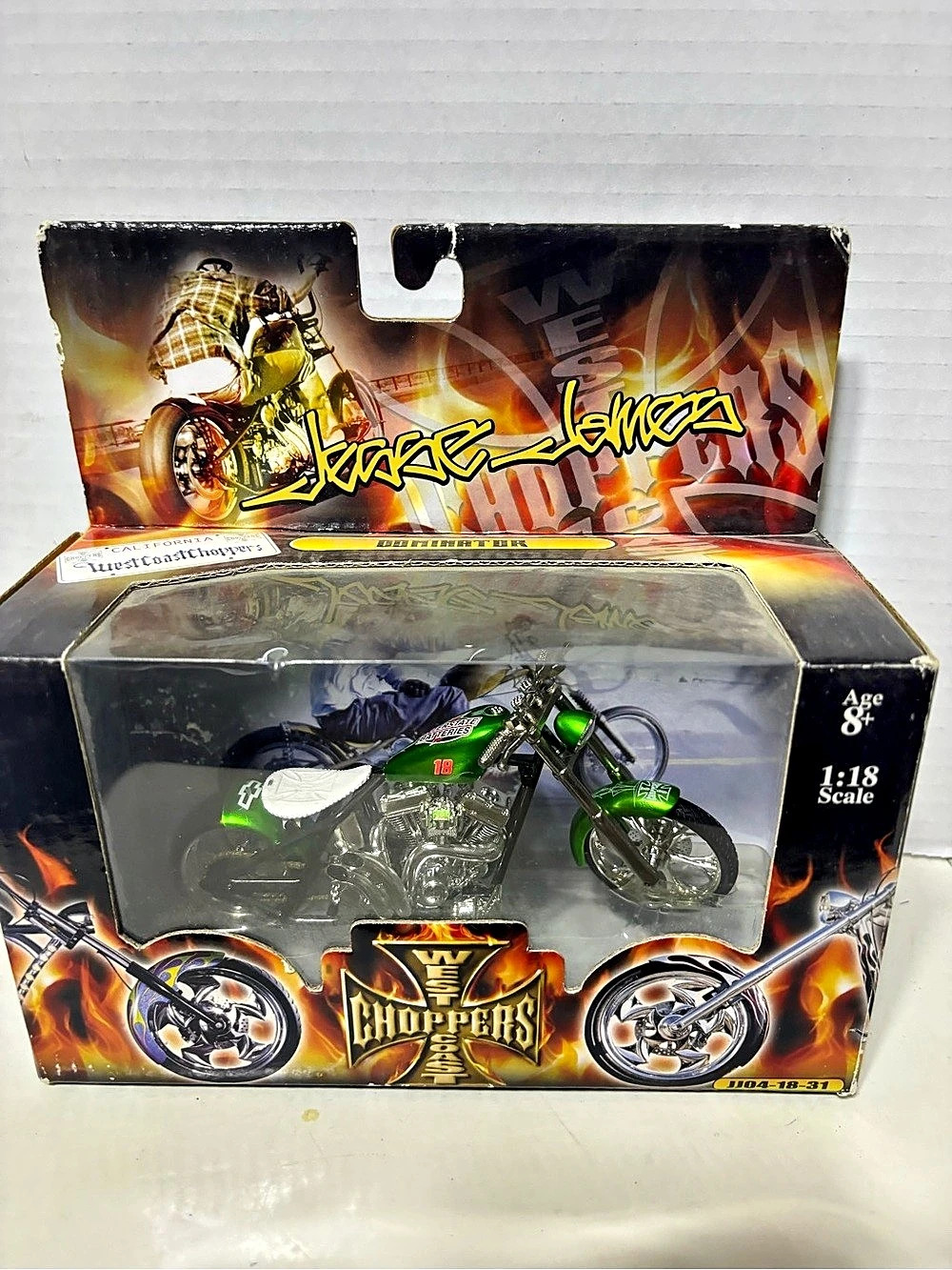 West Coast Choppers Dominator 1:18 Die-Cast Motorcycle Green